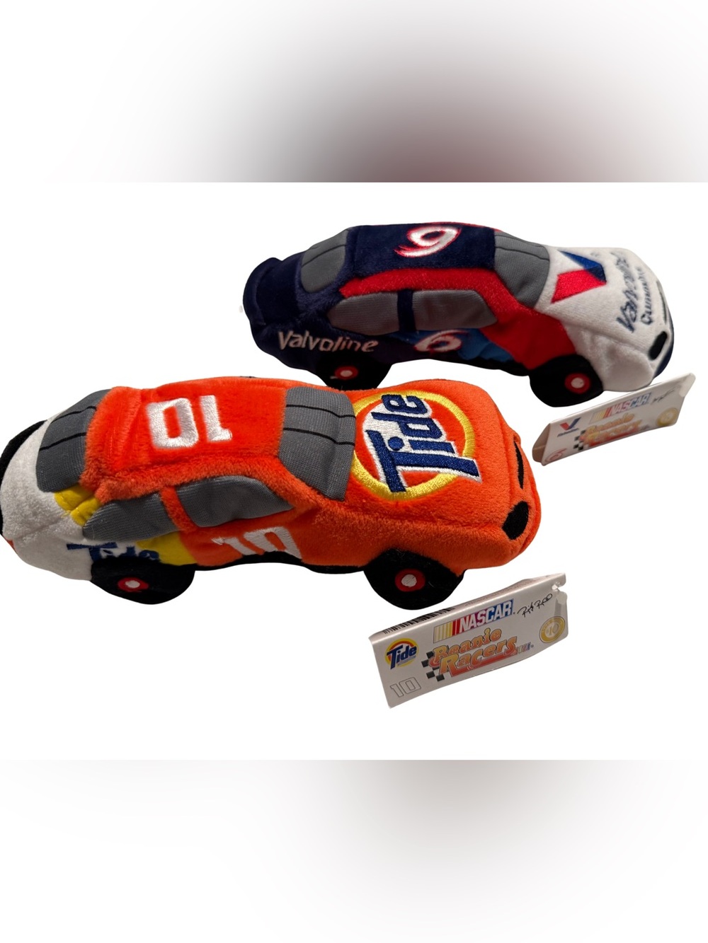 NASCAR 1998 Beanie Racers Set #10 Tide #6 Valvoline Mark Martin Error Tag